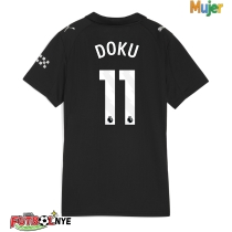 Camiseta Manchester City Jeremy Doku #11 Visitante Equipación para mujer 2025-26 manga corta